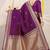 Purple banarasi silk blend saree with zari border & woven buti design