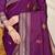 Purple banarasi silk blend saree with zari border & woven buti design