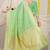 Light green banarasi silk blend saree with zari border & woven buti design