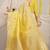 Light yellow banarasi silk blend saree with zari border & woven buti design
