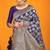Navy blue banarasi silk blend saree with rich gold zari weaving & brocade pallu