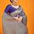 Navy blue banarasi silk blend saree with rich gold zari weaving & brocade pallu