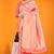 Pink banarasi silk blend saree with rich gold zari weaving & brocade pallu