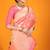 Pink banarasi silk blend saree with rich gold zari weaving & brocade pallu