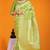 Light green banarasi silk blend saree with rich gold zari weaving & brocade pallu