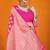 Rani pink banarasi silk blend saree with rich gold zari weaving & brocade pallu