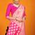 Rani pink banarasi silk blend saree with rich gold zari weaving & brocade pallu