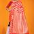 Red banarasi silk blend saree with rich gold zari weaving & brocade pallu