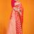 Red banarasi silk blend saree with rich gold zari weaving & brocade pallu