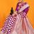 Purple banarasi silk blend saree with rich gold zari weaving & brocade pallu