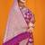 Purple banarasi silk blend saree with rich gold zari weaving & brocade pallu
