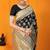 Black banarasi silk blend saree with zari floral weaving & rich pallu