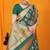 Bottle green banarasi silk blend saree with zari floral weaving & rich pallu