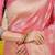 Baby pink banarasi silk blend saree with zari floral weaving & rich pallu