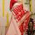 Red banarasi silk blend saree with zari floral weaving & rich pallu