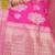 Rani pink banarasi silk blend saree with zari floral weaving & rich pallu
