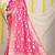 Rani pink banarasi silk blend saree with rich gold zari floral weaving