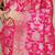 Rani pink banarasi silk blend saree with rich gold zari floral weaving
