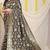 Black banarasi silk blend saree with rich gold zari floral weaving