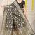 Black banarasi silk blend saree with rich gold zari floral weaving