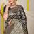 Black banarasi silk blend saree with rich gold zari floral weaving