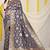 Navy blue banarasi silk blend saree with rich gold zari floral weaving