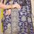 Navy blue banarasi silk blend saree with rich gold zari floral weaving