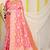Pink banarasi silk blend saree with rich gold zari floral weaving