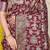 Wine banarasi silk blend saree with rich gold zari floral weaving