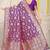Purple banarasi silk blend saree with rich gold zari floral weaving