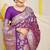 Purple banarasi silk blend saree with rich gold zari floral weaving