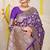 Violet banarasi silk blend saree with rich gold zari floral weaving