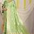 Light green banarasi silk blend saree with rich gold zari floral weaving