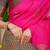 Rani pink banarasi silk blend saree with gold leaf buttis & woven border