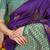 Dark violet banarasi silk blend saree with gold leaf buttis & woven border