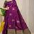Wine banarasi silk blend saree with gold leaf buttis & woven border