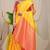 Mustard yellow banarasi silk blend saree with gold leaf buttis & woven border