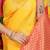 Mustard yellow banarasi silk blend saree with gold leaf buttis & woven border