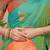 Sea green banarasi silk blend saree with gold leaf buttis & woven border