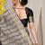 Black & grey banarasi silk blend saree with zari woven geometric pattern