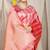 Pink & gold banarasi silk blend saree with zari woven geometric pattern