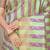Lime green & purple banarasi silk blend saree with zari woven geometric pattern