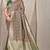 Dark green & maroon banarasi silk blend saree with zari woven geometric pattern