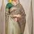 Dark green & maroon banarasi silk blend saree with zari woven geometric pattern