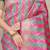 Rani pink & teal green banarasi silk blend saree with zari woven geometric pattern