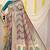 Teal green & wine purple banarasi silk blend saree with bandhani patola print