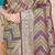 Teal green & wine purple banarasi silk blend saree with bandhani patola print