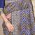 Navy blue banarasi silk blend saree with bandhani patola print and zari border