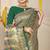 Dark green banarasi silk blend saree with bandhani patola print and zari border