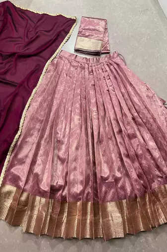 Dupion Silk Lehenga Choli with Elegant Zari Weaving Work